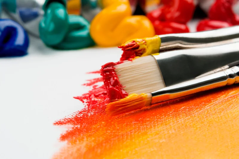 Artist creating colorful illustration artwork